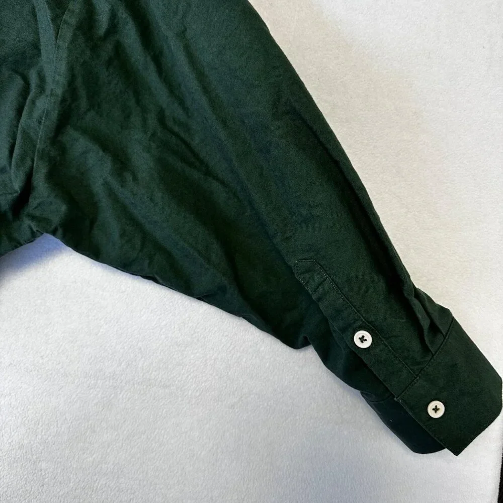 Tradlands Womens Boxy Long Sleeve Button Up Top Size M Hunter Green READ - Picture 9 of 14